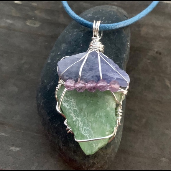 Hand Crafted Jewelry - Tanzanite, Peridot & Pale Amethyst Pendant